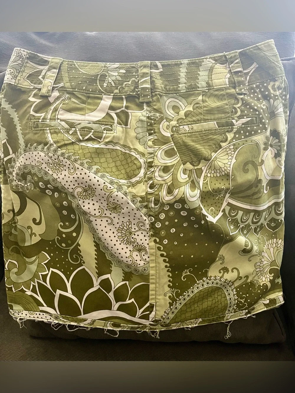 Ann Taylor Bohemian Paisley Skirt in Olive and Sage Size 8
